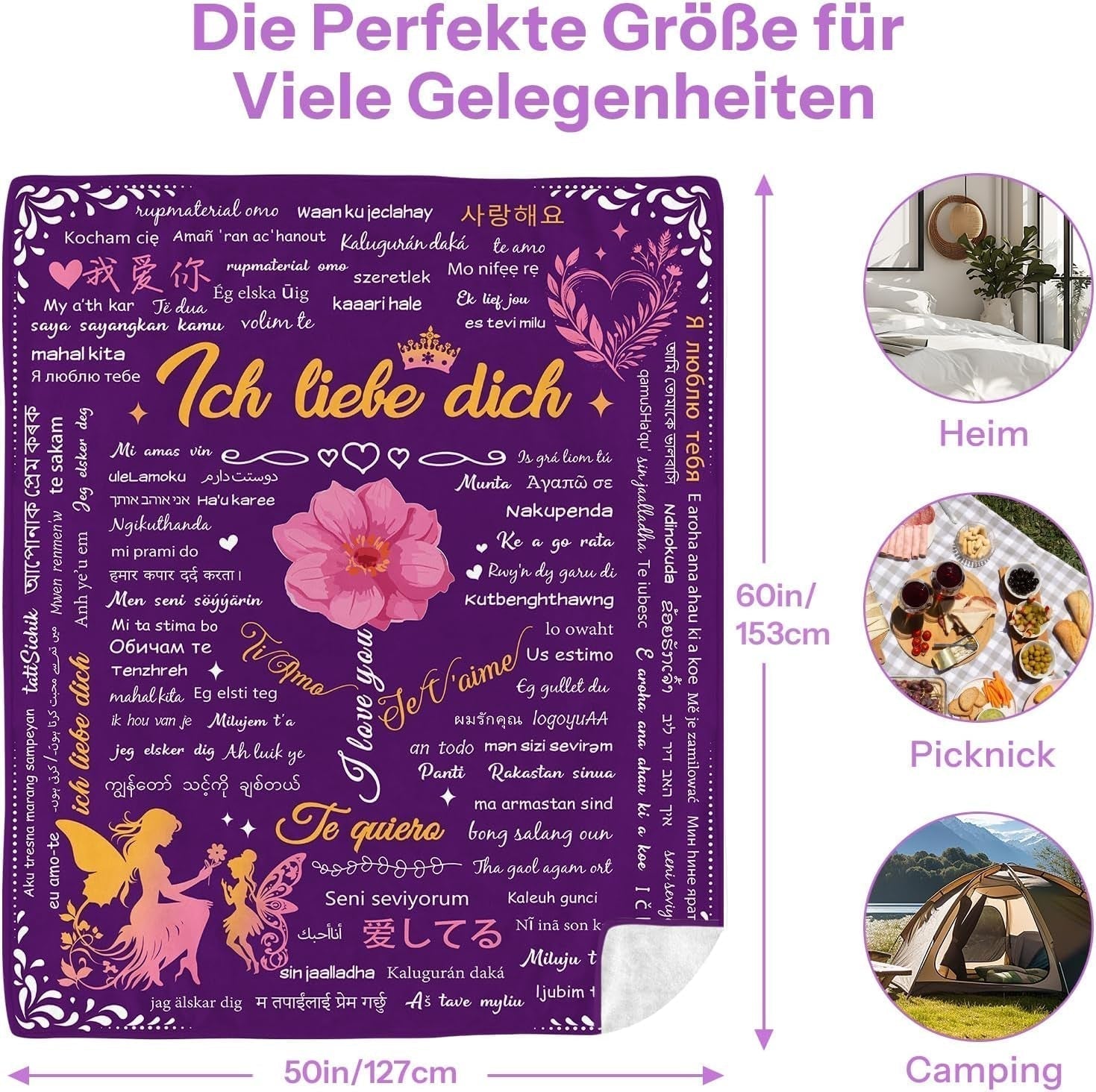 Regalos para mamá, regalo de aniversario para parejas, mujeres hermosas, esposos, hermanas y madres, seguridad ideal para el día de la madre, día de San Valentín y Navidad Camas y mantas de 50 X 60 pulgadas Yasrlvun
