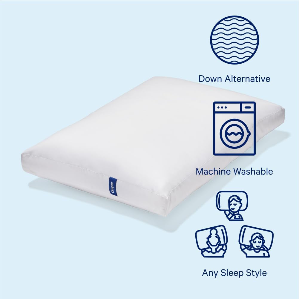Almohada para dormir Casper Sleep Essential, tamaño king, color blanco Naty Shop Standard Pillows