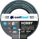 CELLFAST Manguera de jardín Manguera de agua de 6 capas Manguera de riego de tela trenzada doble Manguera flexible antialgas resistente a los rayos UV 32 bar 1 pulgada 25 metros Hobby