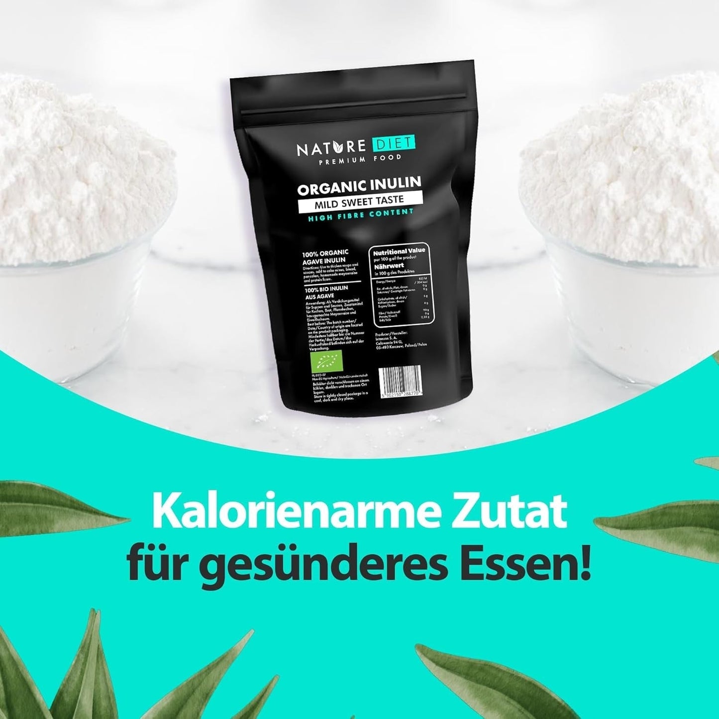 Nature Diet - Bio-Inulina 1 Kg | Aus Agave | Natürliches Präbiotikum Edulcorantes Naty Shop