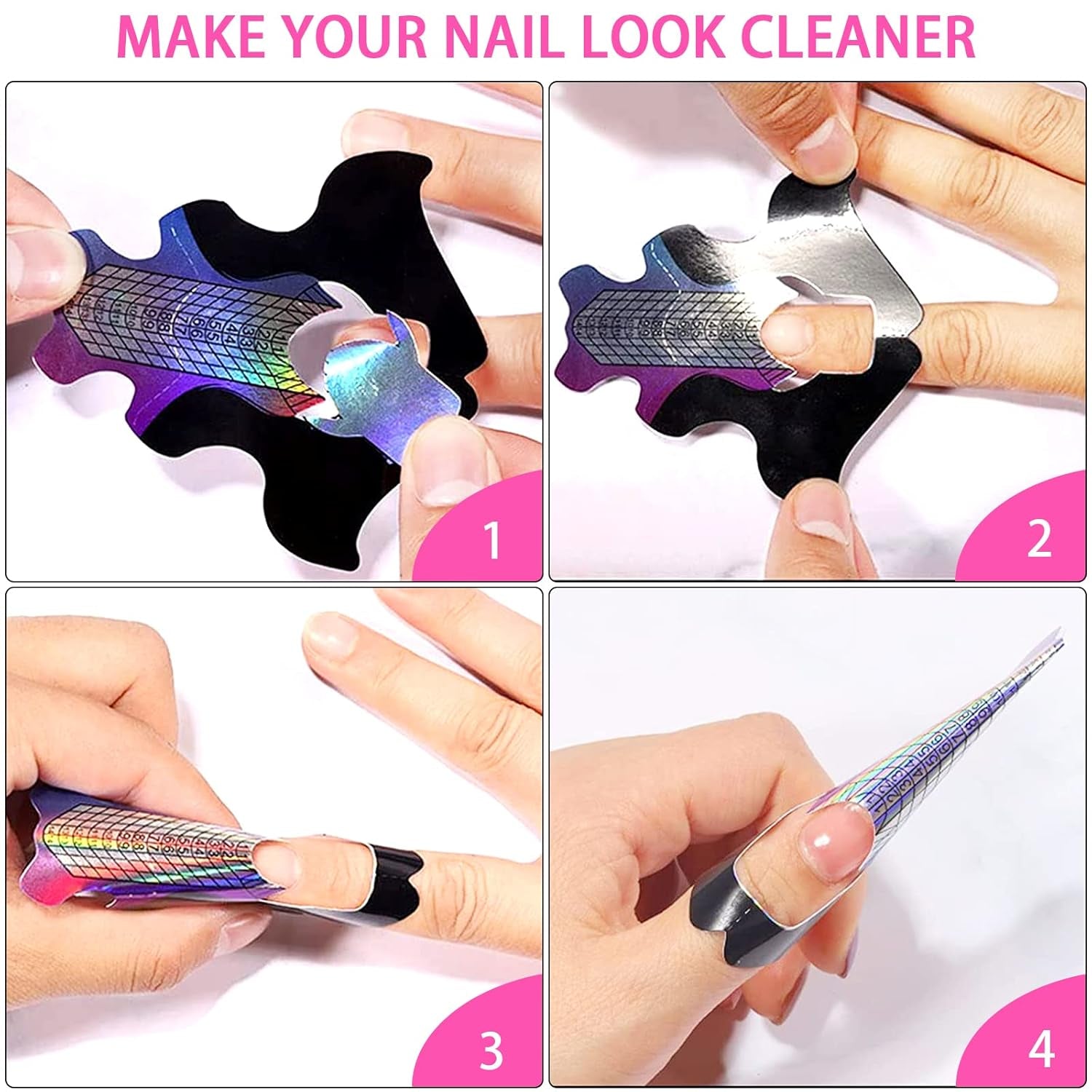 ® 100 Plantillas de Uñas y 1 Hoja de 24 Discos Adhesivos Transparentes para Uñas, Plantillas de Extensión de Uñas, Plantillas de Extensión de Uñas de Gel Autoadhesivas, Accesorios para Uñas Artificiales
