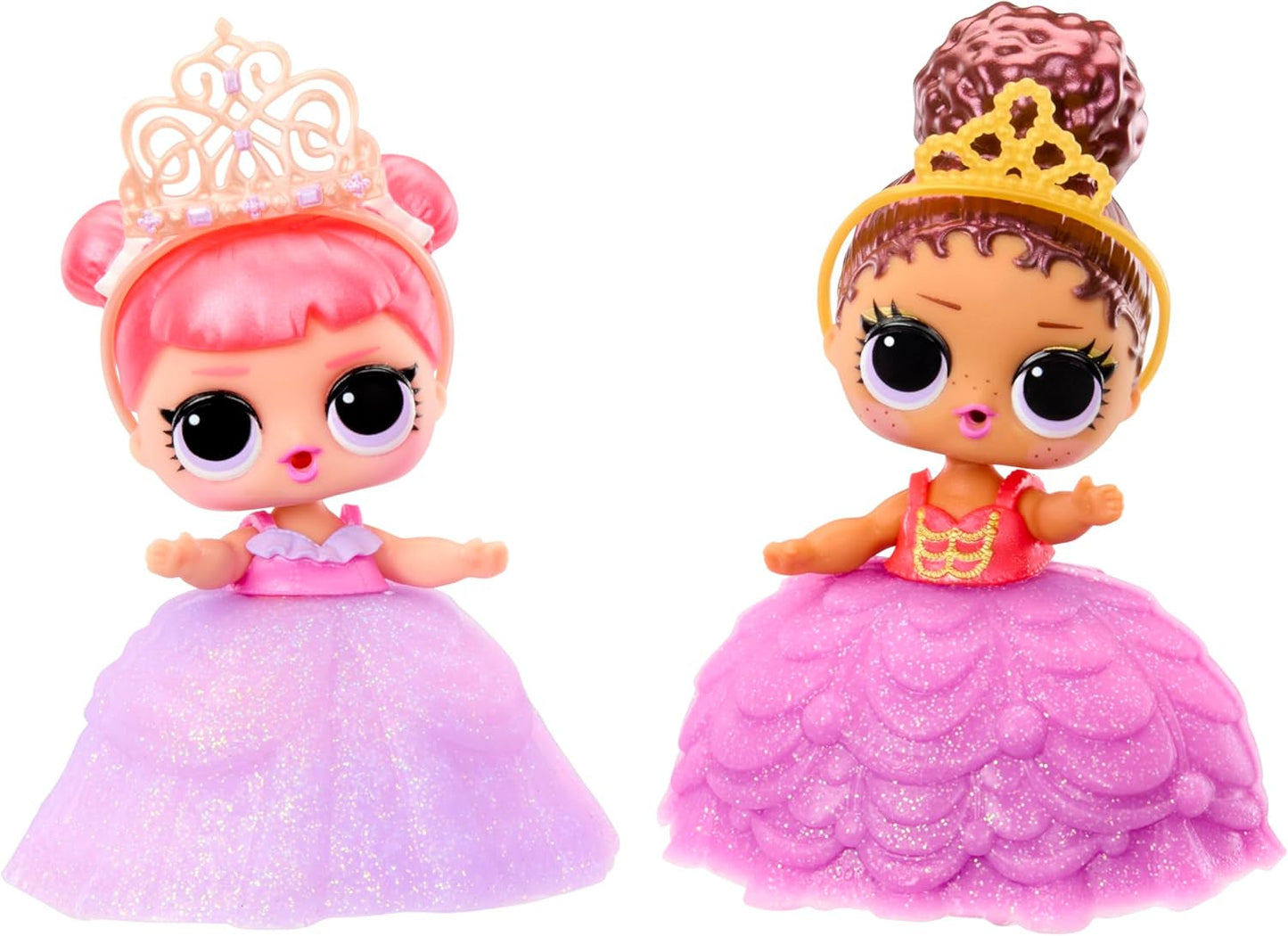 Jajaja ¡Sorpresa! Princess Tots: incluye 1 muñeca, embalaje blindado, 2 pinturas para crear un vestido de princesa, 8 muñecas para coleccionar.