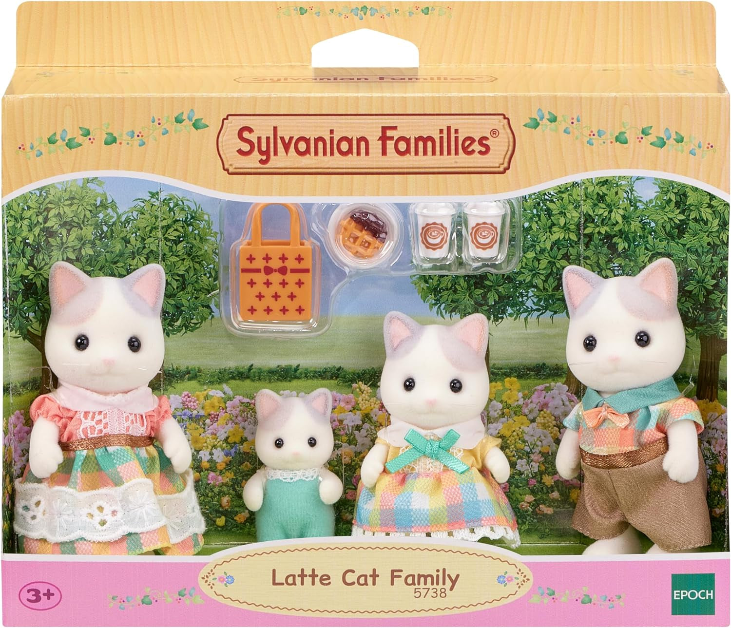 Sylvanian Families - 5738 Familia de gatos lecheros - Figuras casa de muñecas