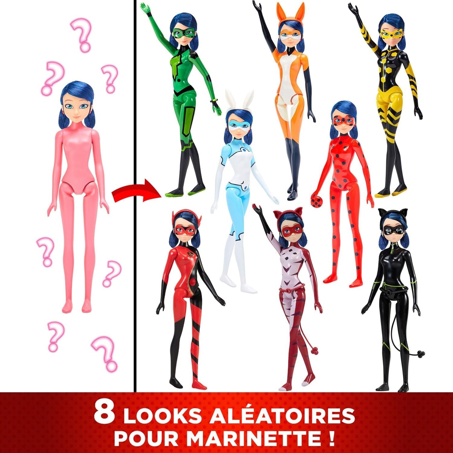 Bandai - Miraculous Ladybug - Muñeca Marinette Cambio De Color Sorpresa - Muñeca Articulada Miraculous, 26 Cm + 3 Sorpresas - Modelo Aleatorio - P50390 Muñecas Naty Shop
