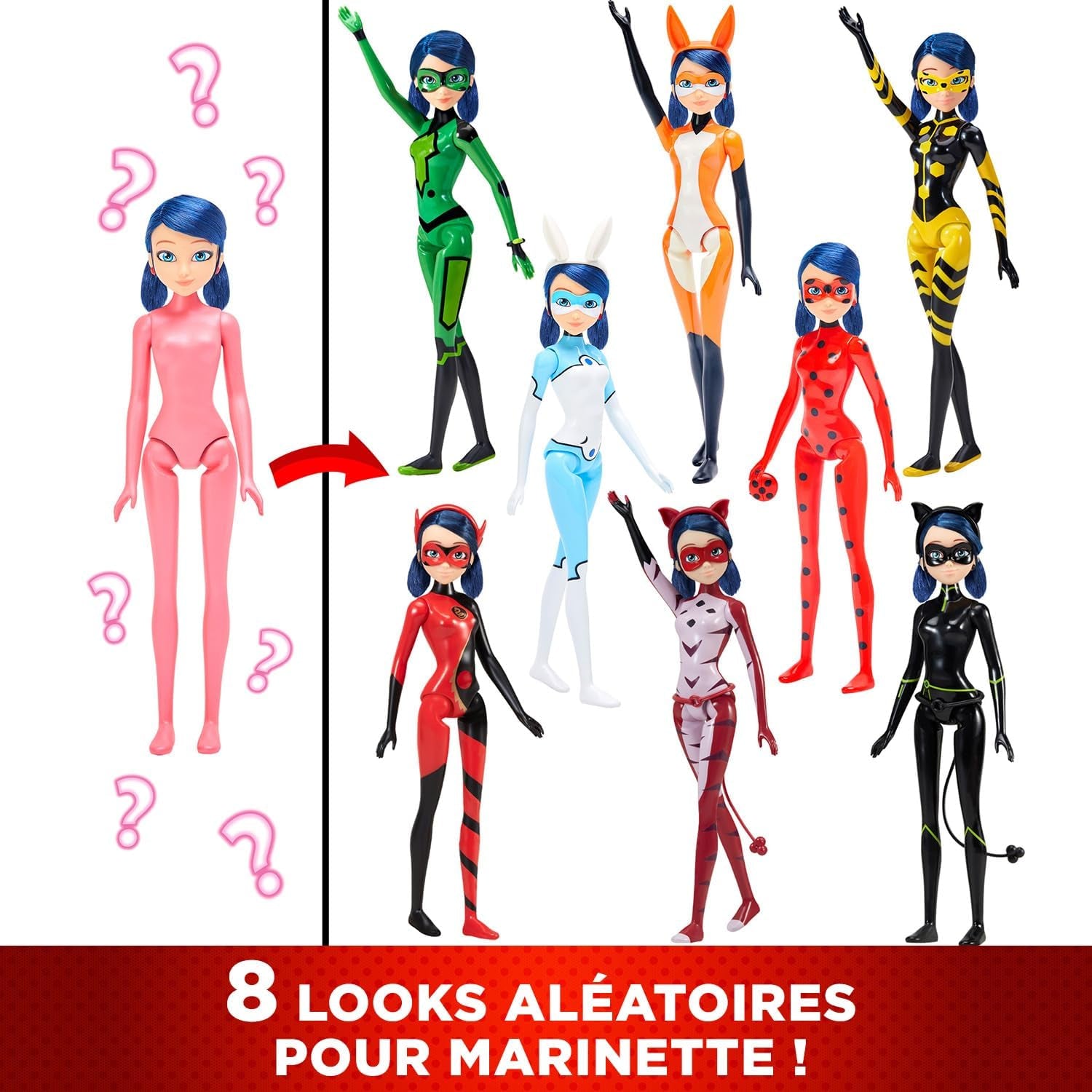 Bandai - Miraculous Ladybug - Muñeca Marinette Cambio De Color Sorpresa - Muñeca Articulada Miraculous, 26 Cm + 3 Sorpresas - Modelo Aleatorio - P50390 Muñecas Naty Shop