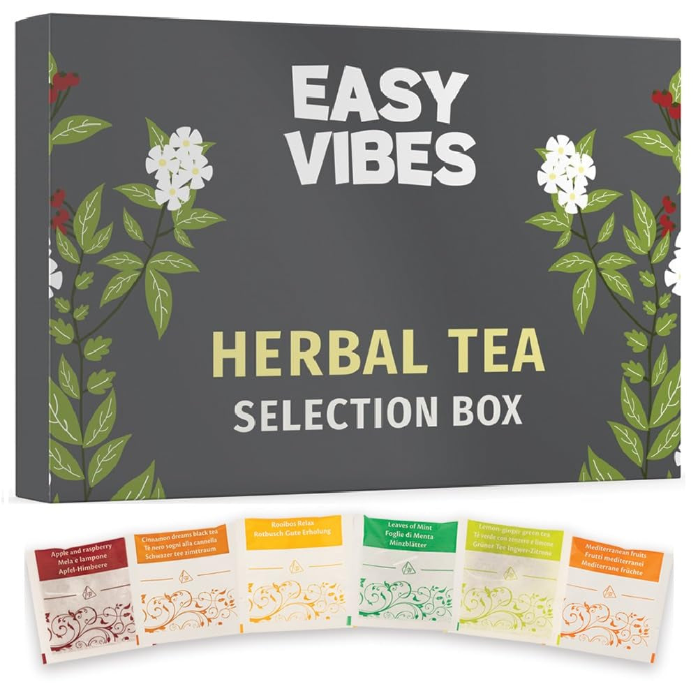 - Caja de regalo | Caja con selección de infusiones | 24 sobres - Filtro piramidal | 6 sabores | Ideas de regalos para ella y para él.