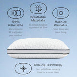 Coop Home Goods Eden Cool Almohada ajustable Tamaño King Espuma viscoelástica con gel ajustable Tejido Lulltra suave y transpirable Ideal para todos los que duermen Respetuoso con el medio ambiente Almohadas estándar Naty Shop