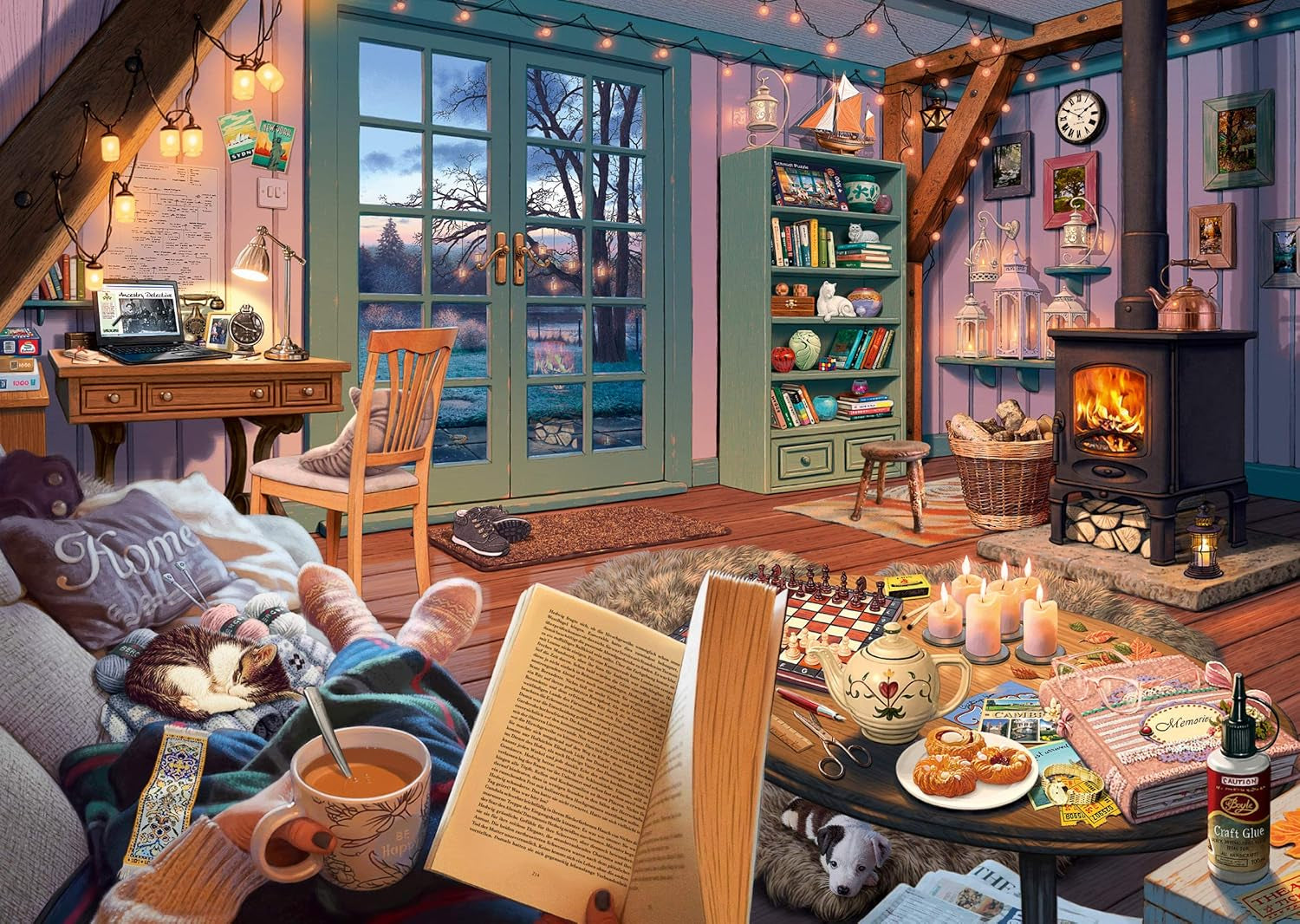 Schmidt Spiele 59655 En la Casa de Vacaciones, Puzzle Secreto de 1000 Piezas Puzzle Naty Shop
