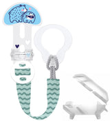 Chupete MAM, apto para todo tipo de chupetes, mordedores y juguetes, longitud ajustable, incluye cubretetina, lavable, azul, 1 pieza