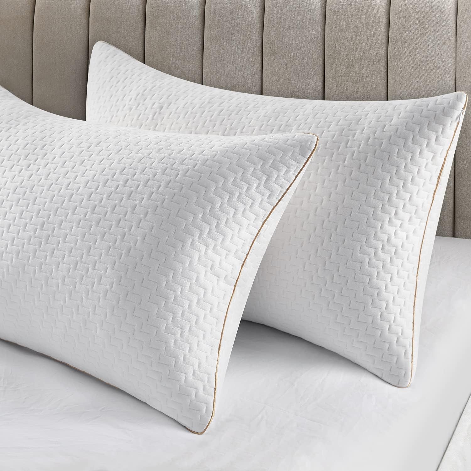 Bedstory Pillow, Almohada para Dormir, 2 Piezas, Hipoalergénica, Almohada Antipolvo, Plumón, Calidad Alternativa, Almohada para Dormir boca arriba, boca abajo y de lado, Tamaño estándar, Lavable, 42 X 70 Cm Naty Shop Standard Pillows Default Title