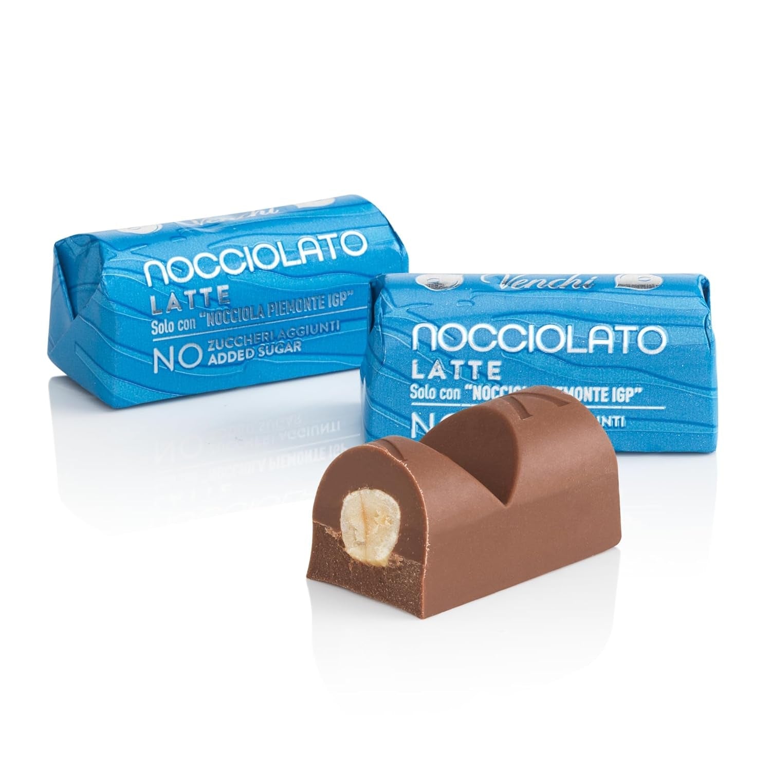Venchi - Barras de chocolate con leche y avellanas - 70% azúcar - Bombones con avellanas enteras IGP Piamonte, 1 kg - Sin gluten