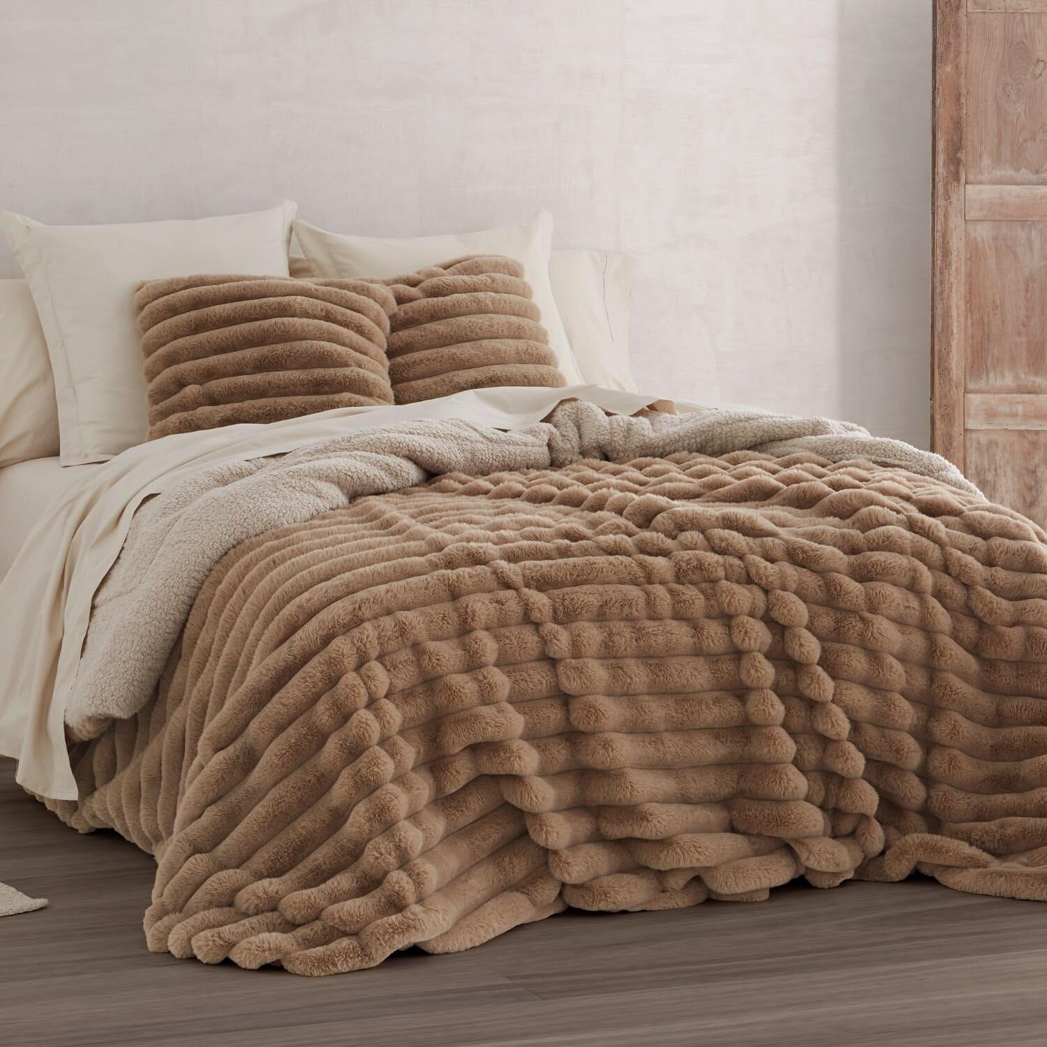 Colcha Invierno Piel Cordero Crema Ancho 135 Cm Edredones y Edredones Naty Shop Camel Ancho 150 A 160 Cm