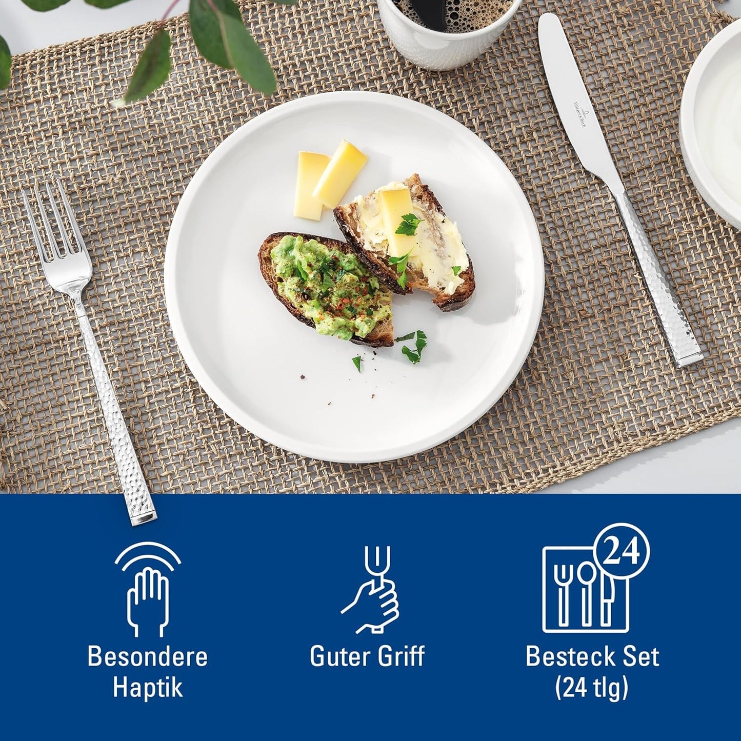 Juego de cubiertos Villeroy & Boch Blacksmith para hasta 6 personas, 24 piezas, acero inoxidable