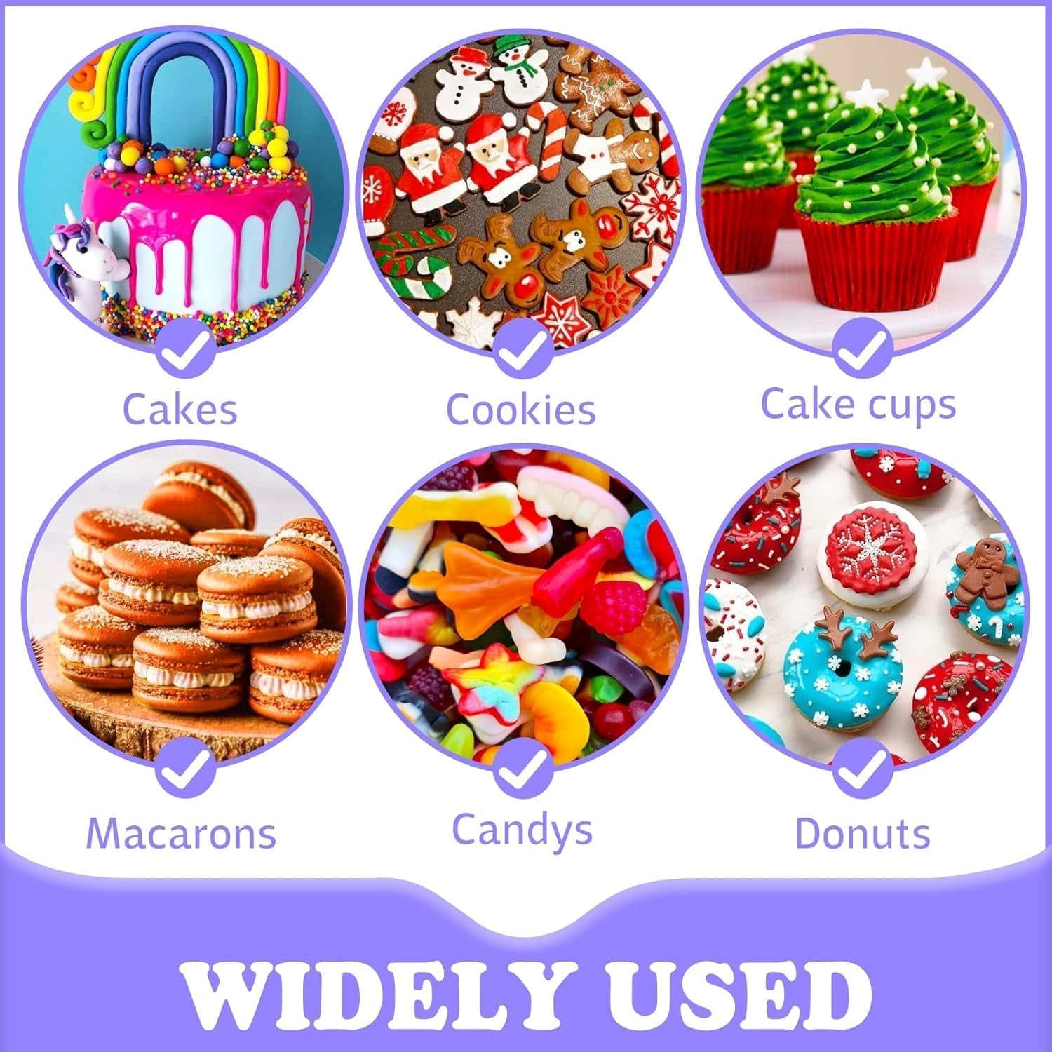Colorante alimentario soluble en grasa - Colorante alimentario a base de aceite en colores del arcoíris para chocolate, dulces, pasteles, repostería - Colorante alimentario concentrado para decorar tartas, crema de mantequilla, fondant - 12 g cada uno