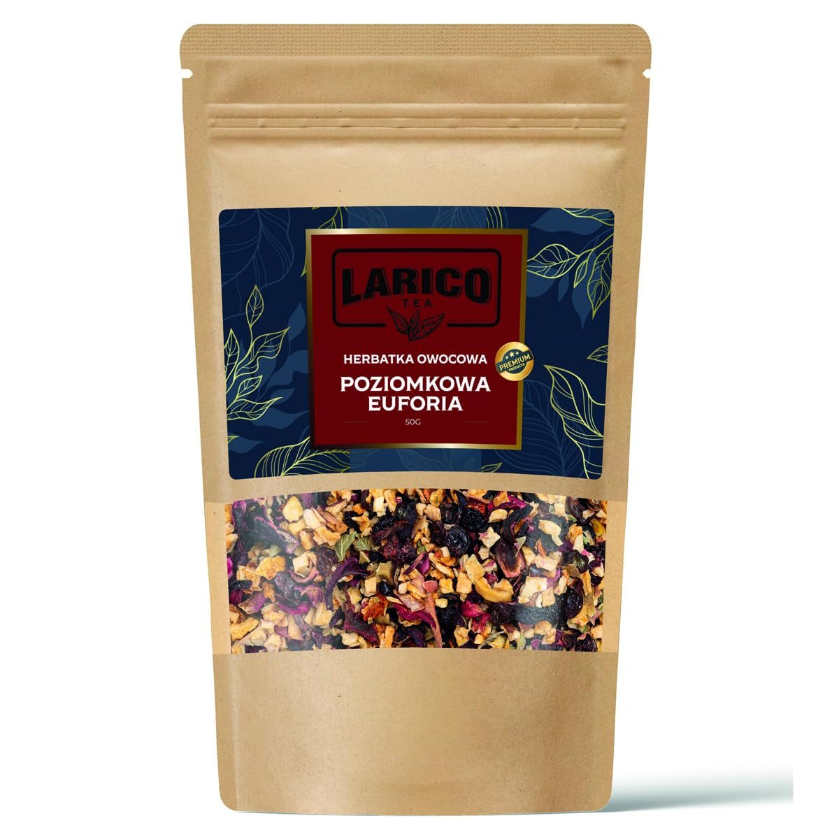 Larico Tea Té de frutas naturales Früchtchen Mix Fresas silvestres Euphorie 50 g/Té a granel de primera calidad/Té a granel natural