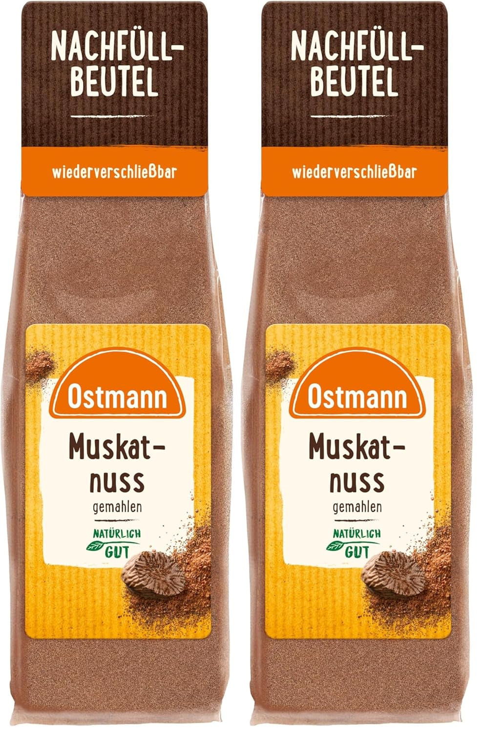 Ostmann Gewürze - Muskatnuss gemahlen | Ideal para añadir sabor a platos con patatas Zum Nachfüllen der Streudose | Bolsa resellable de 50 g
