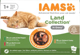 IAMS Delights Land Collection Comida húmeda para gatos - Multi-pack con variedades de carnes (cordero, ternera, pollo y pavo) en salsa, comida húmeda para gatos a partir de 1 año, 12 x 85g