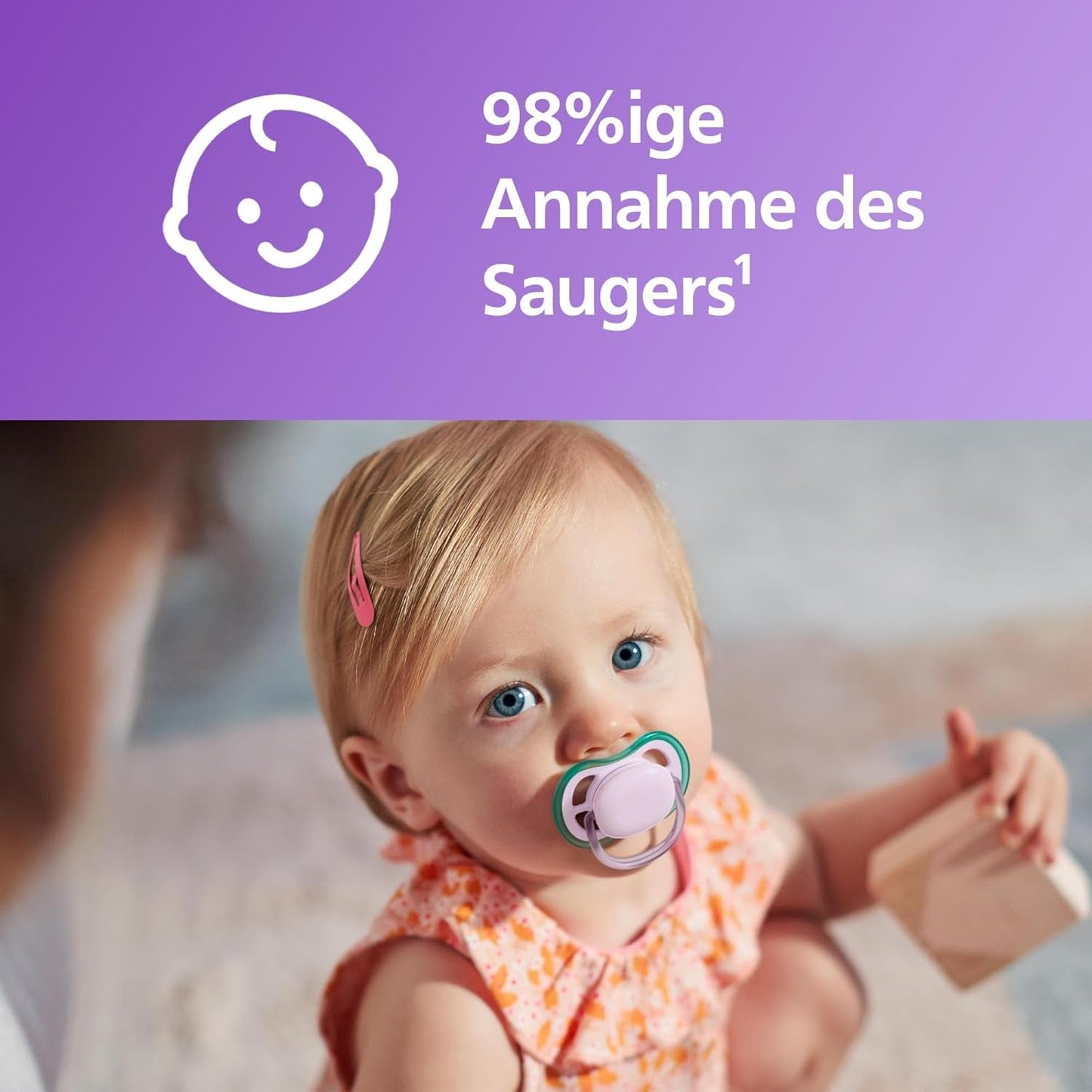 Chupetes Philips AVENT ultra air - Chupetes ligeros y transpirables para bebés de 0 a 6 meses, sin BPA, con estuche como esterilizador, pack de 2, modelo SCF085/24