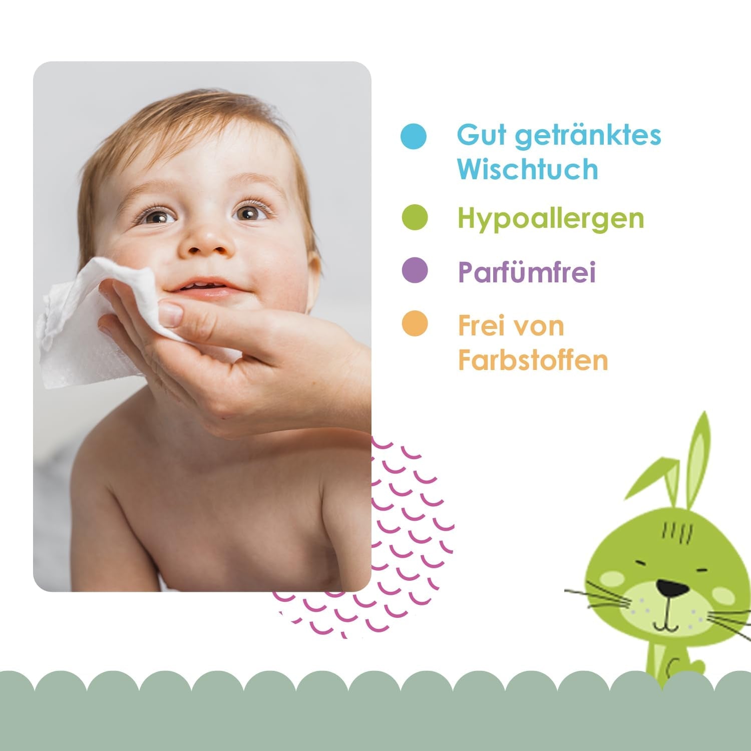 Toallitas húmedas Cleanic Baby Eco Pure Water - (1 x 50 uds.) Toallitas húmedas para niños y bebés - Piel sensible, sin fragancia, que se puede desechar - 50 uds.