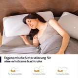 EGO HOME Almohada Viscoelástica Suave Almohada Ergonómica para Dormir Boca Arriba Almohada De Soporte Para El Cuello Con Funda Transpirable Y Lavable, Certificado Oeko-Tex, Almohada Para El Cuello 75X35Cm Perne Standard Naty Shop