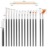Hanyousheng Juego de 20 pinsel para uñas, 15 pinsel para diseño de uñas, 5 herramientas para puntear uñas para diseño de uñas DIY