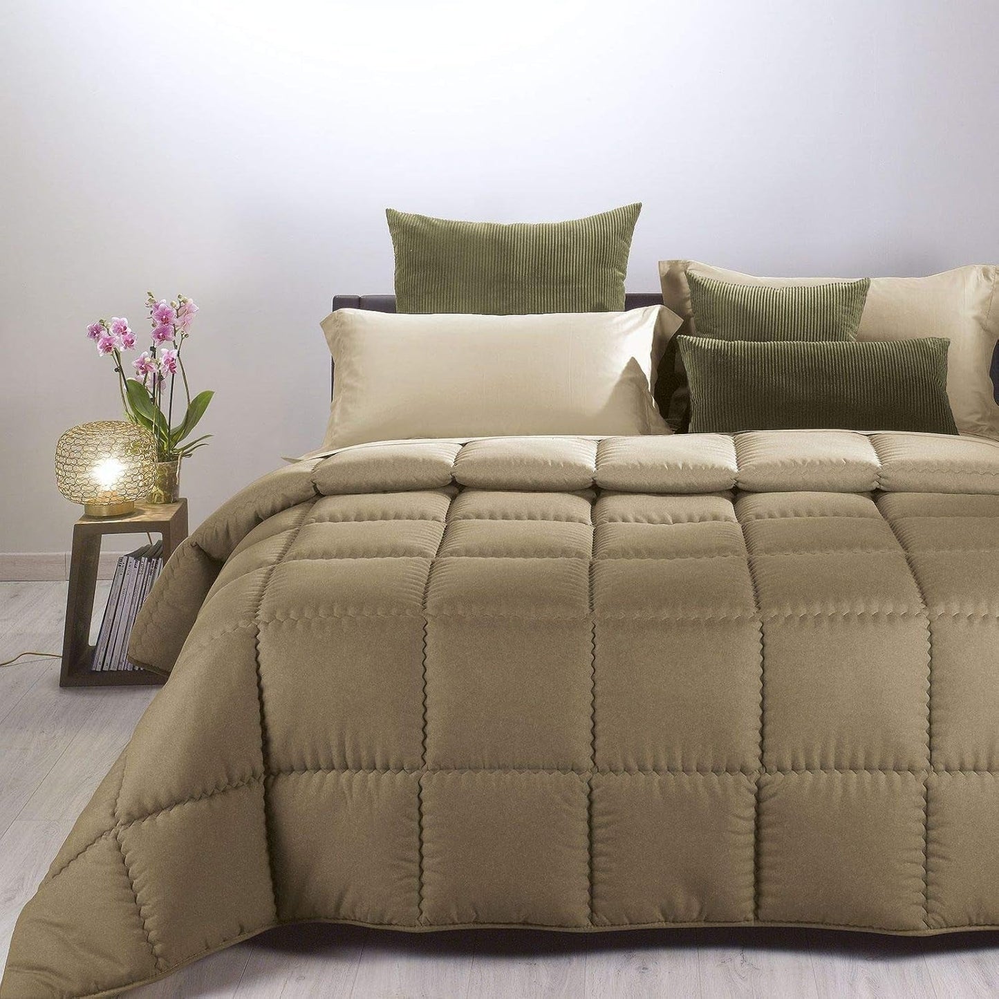 Edredón moderno Caleffi, microfibra, color topo, cama doble Edredones y colchas Naty Shop Título predeterminado