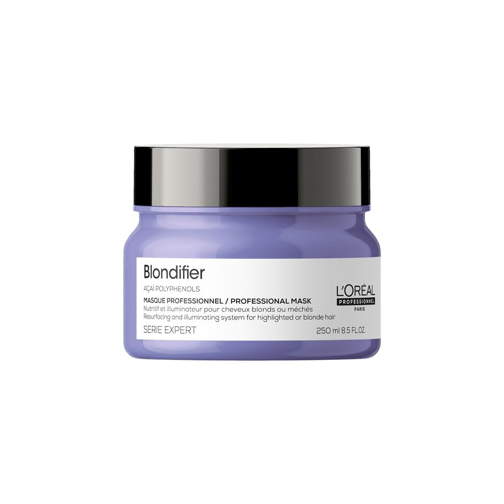 L'Oréal Professional | Mascarilla nutritiva para cabello rubio y decolorado, extracto de fruta de Açai, Serie Expert, mascarilla rubia Mascarilla capilar Naty Shop Blondifier Mask Nuevo