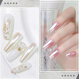 2 Schachteln Weiße Perle Chrom Nagelpuder - Pulverizador de pigmento cromado Aurora Ice Shimmer transparente para uñas, Donut glaseado Glitzerpuder Nails Spiegeleffekt-Glitter Nagelkunst-Pulver para bricolaje-Salón