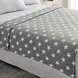 DREAMSCENE manta cómoda manta mullida manta de lana - manta de salón cálida suave de invierno, manta de sofá, manta de sofá, manta de peluche para niños, mantas de salón y de peluche 120X150Cm, manta para sofá estrellas grises Camas y mantas Besuche den DREAMSCENE-Store