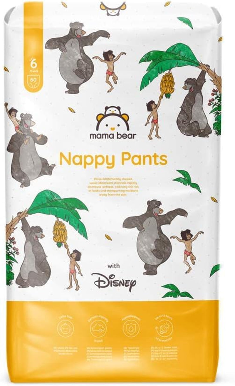 Marca Amazon: Mama Bear Disney Talla 6 (15+ kg) - Paquete mensual, Blanco, 120 piezas (2 paquetes de 60)