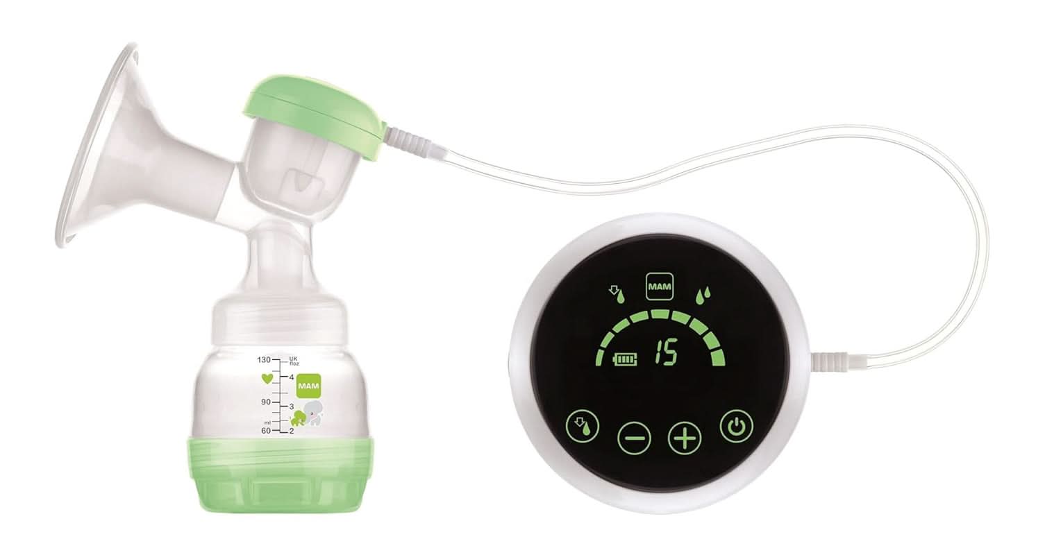 MAM Sacaleches eléctrico y manual 2 en 1, extracción directa del biberón o recipiente de almacenamiento, estimulación y extracción, pantalla digital Accesorios Alimentación y Lactancia Bebe Naty Shop