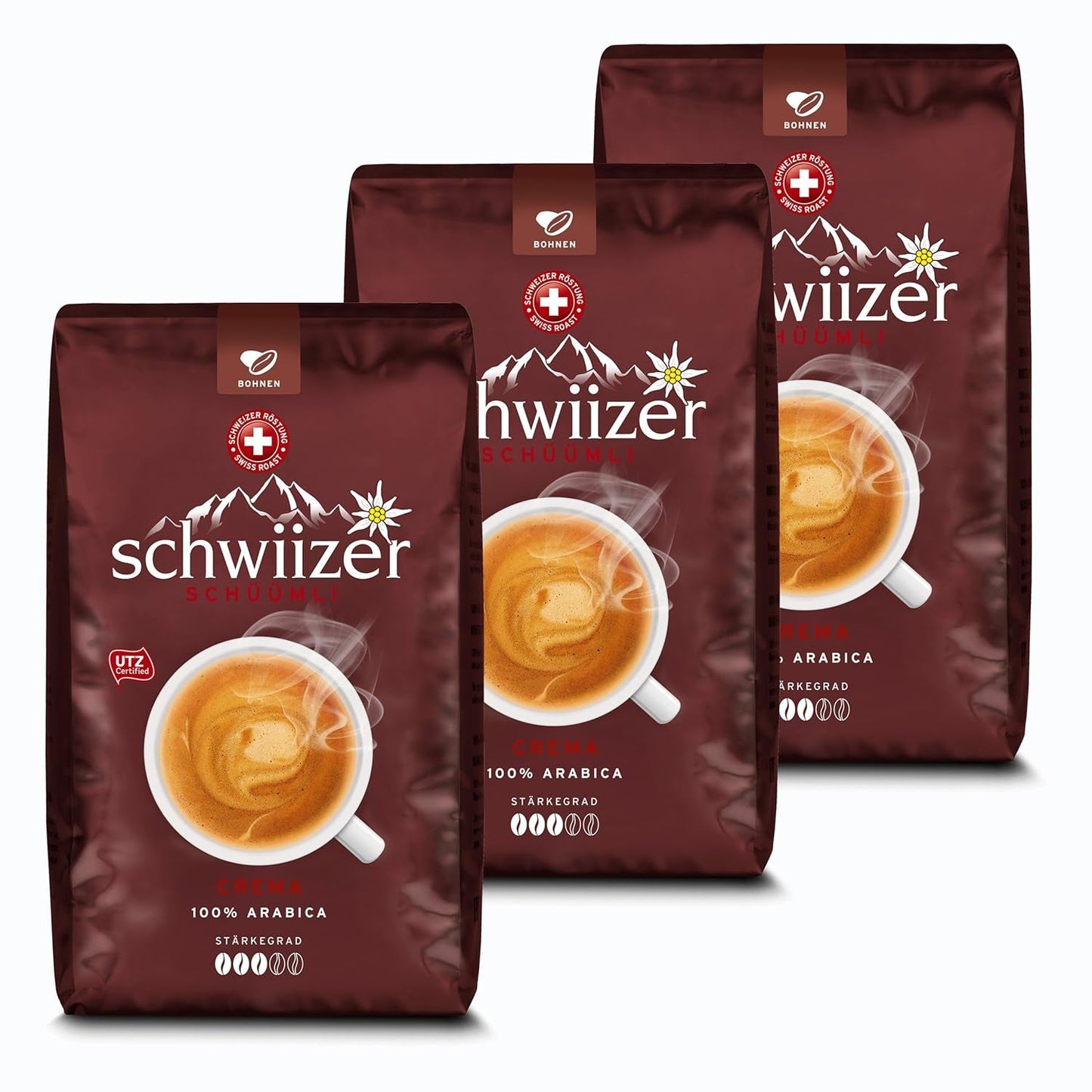 Granos de café Schwiizer Schüümli Crema, café tostado, granos de café, 3000 g