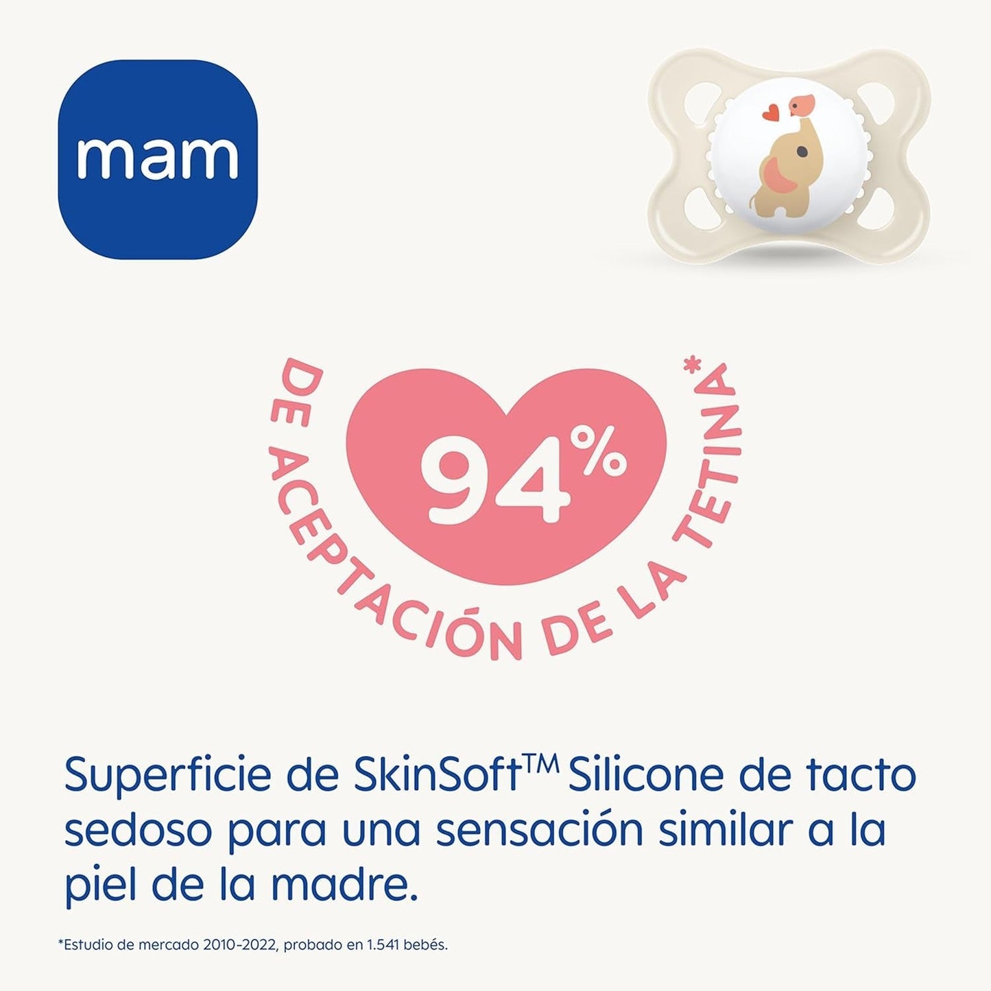 Chupete MAM Clip It! Broach & Original S226 Skinsoft™ silicona, ultrasuave, para bebés a partir de 0 meses