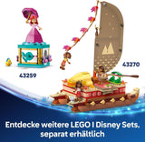 LEGO Ç€ Disney Moana 2: Balsa de aventuras de Moana - Barco de juguete con velas, cubierta extraíble, fogata y 3 minimuñecas, incluidas Loto y Moni - Regalo para niñas mayores de 6 años y fans - 43270 Juegos de construcción Beuche den LEGO-Store