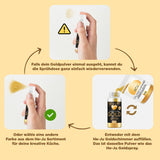 He-Ju Colorante alimentario líquido dorado metálico 25 ml, purpurina comestible para bebidas y alimentos (oro metálico, 25 ml)