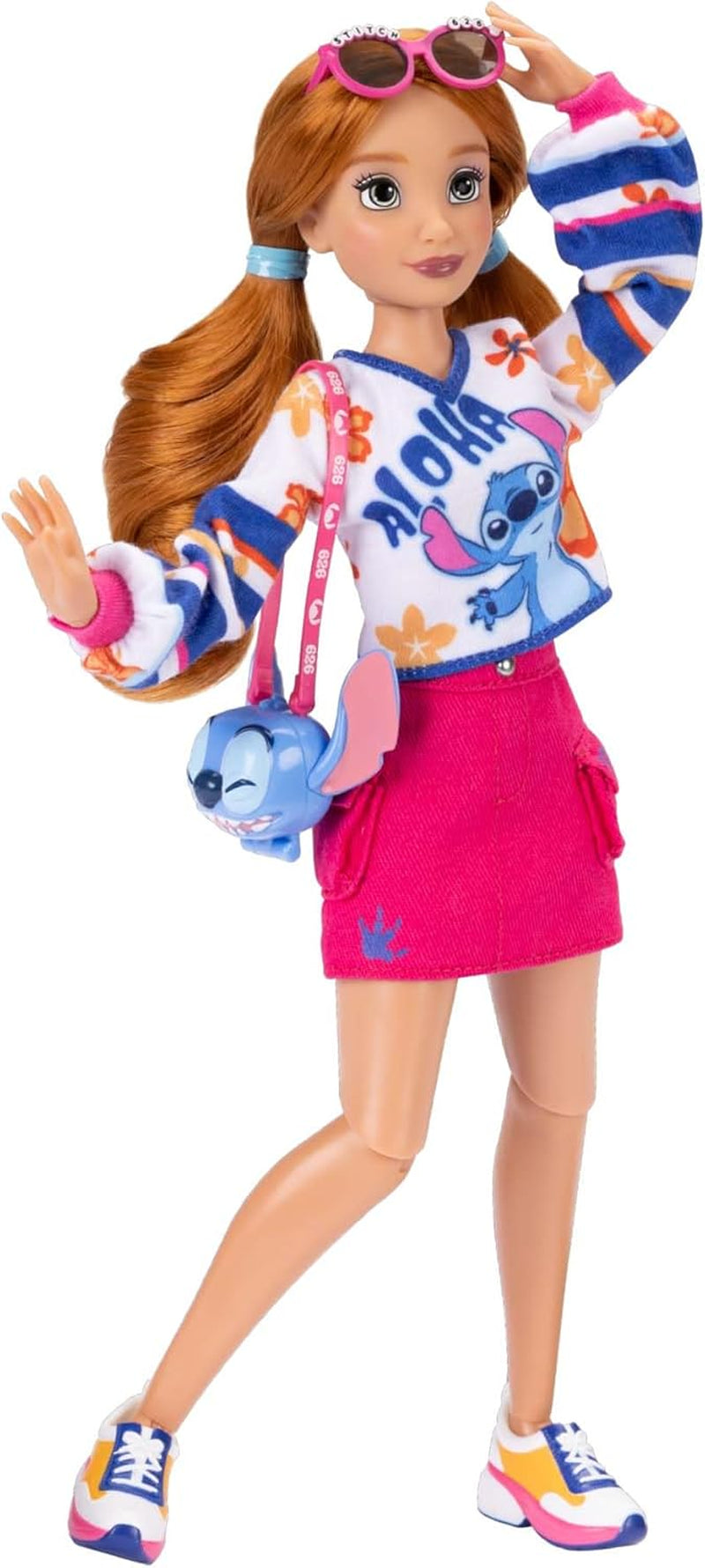 ¡Muñecas de moda Disney ILY 4EVER Stitch con cabello rojo, 29 cm de altura, con 13 puntos de articulación, dos conjuntos completos para combinar y un brillante anillo de Mickey para ti!