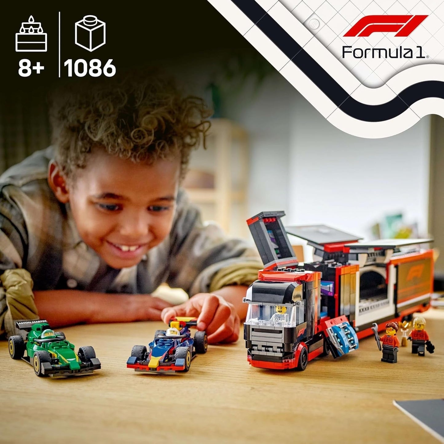 LEGO City F1 Transporter with RB20 & AMR24 F1 Racing Cars - Toy Car Transporter for Red Bull & Aston Martin Formula 1 Teams - Incl. 5 minifiguras: regalo para niños y niñas a partir de 8 años 60445 Juegos de construcción Besuche den LEGO-Store