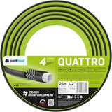 Cellfast QUATTRO Manguera de jardín Durable Liviana 4 capas Manguera de alambre resistente a los rayos UV Trenza cruzada 20 bar 3/4" 15 m 10-074