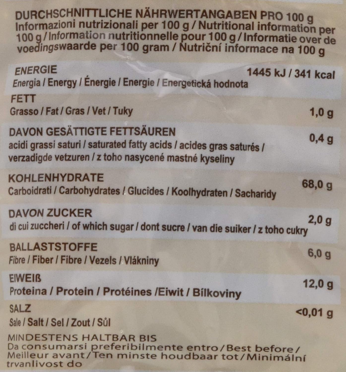 Espirales de pasta integral, paquete de 10 (10 x 500 g)