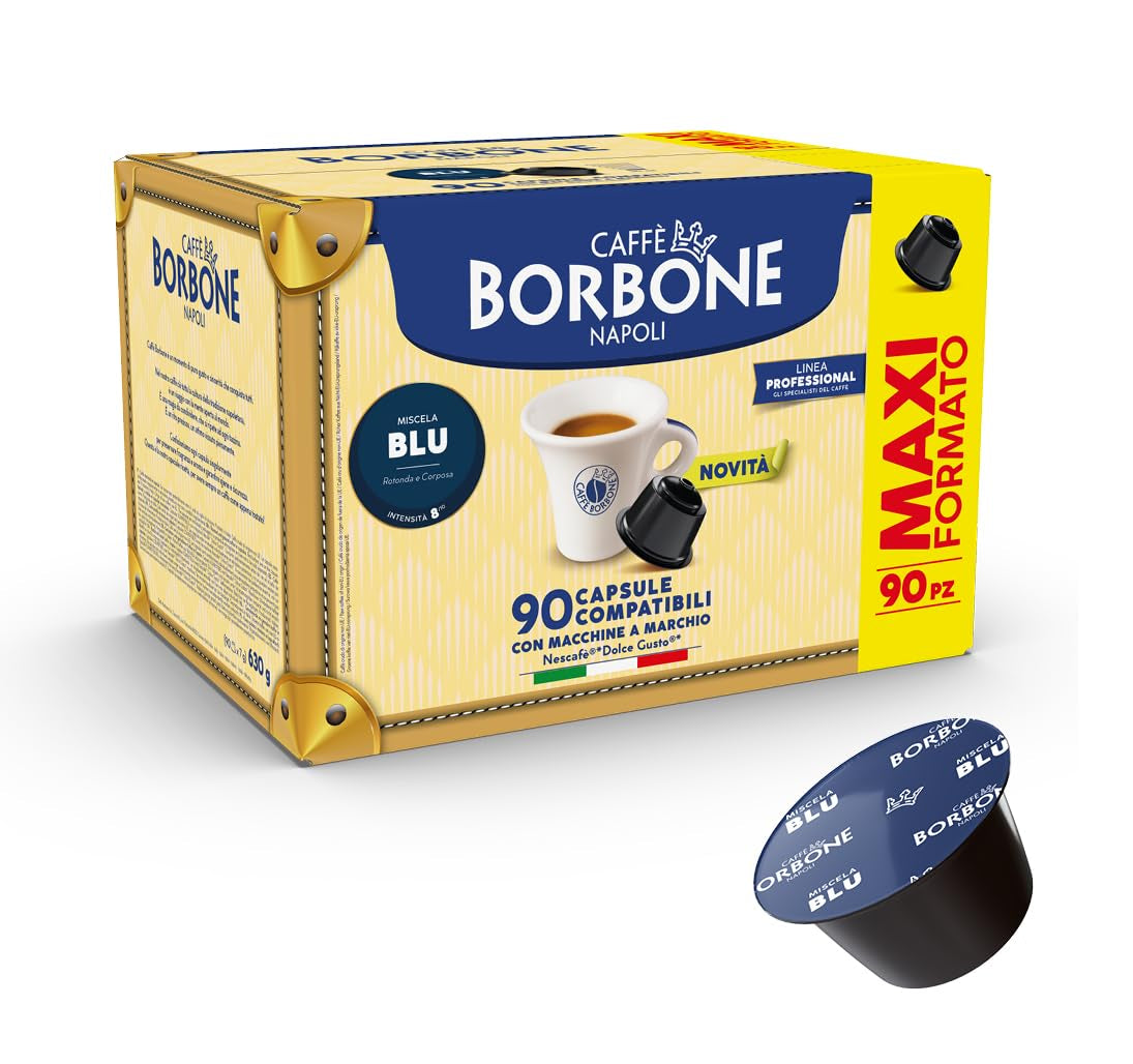 Caffè Borbone Blue Kaffeemischung - 90 Kapseln - Compatible con Kaffeemaschinen der Marke Nescafè®* Dolce Gusto®*