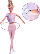 Simba 105733619 - Steffi Love Hula Hoop, Muñeca de juguete con ropa deportiva, Hula Hoop y función mecánica, 29 cm, a partir de 3 años