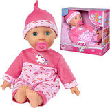 Simba 105140060 - Muñeca Laura Tickle Baby de cuerpo suave con colchón arcoíris, hace 25 sonidos de bebé, 38 cm, muñeca a partir de 2 años