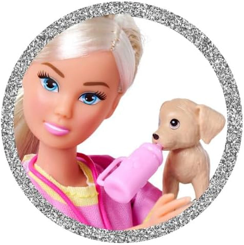 Simba Steffi Love Dog Trainer, muñeco de juguete como adiestrador de perros con curso de adiestramiento, 3 perros y accesorios, 29 cm, a partir de 3 años