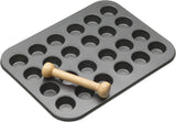 Mini molde para tarta Masterclass 24 agujeros 1 mm de espesor Acero al carbono duradero 35x27 cm Gris Naty Shop