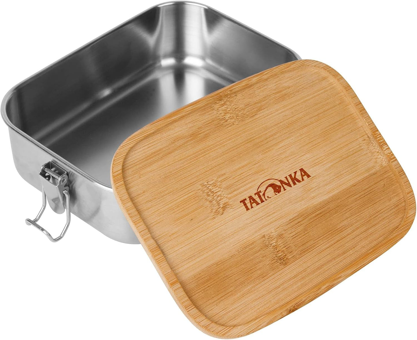 Tatonka Fiambrera de Acero Inoxidable I Fiambrera de Bambú (800ml / 1000ml) - Panera con tapa de bambú y tapa abatible - irrompible, no tóxica, apta para lavavajillas, sin plástico y sin BPA Cajas para almacenar alimentos Naty Shop 1000 Ml