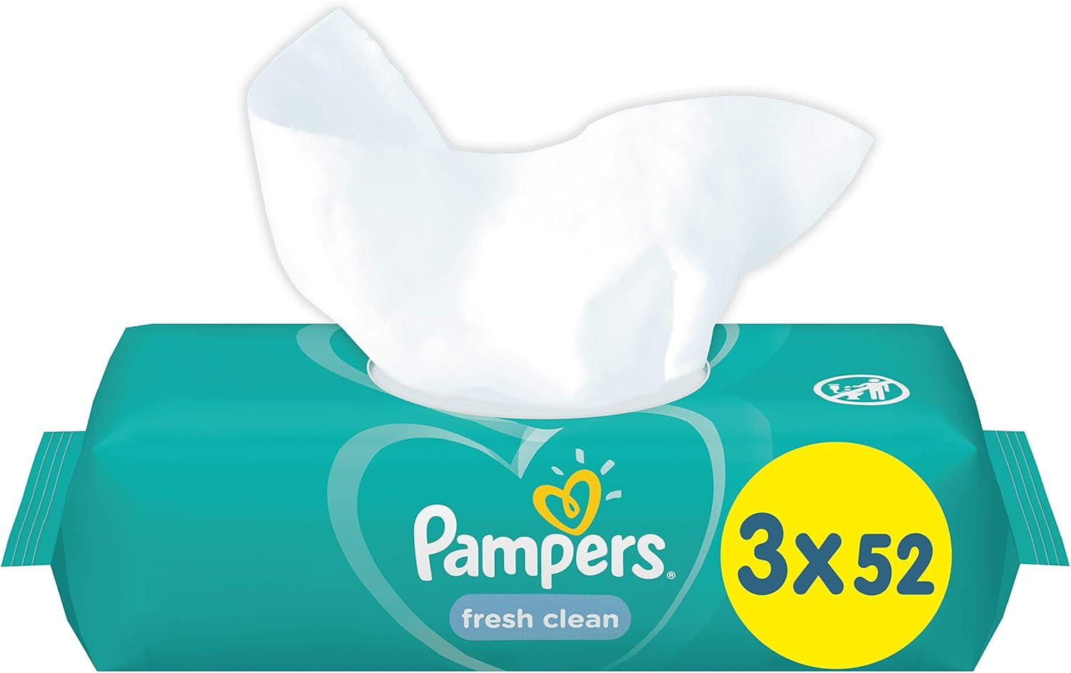 Pampers Fresh Clean Toallitas Bebé 81688041, 3x52 Piezas, (Toallitas Bebé, Bolsa De Plástico, Niña/Niño, Turquesa, Blanco, Alemania, 896,7g)