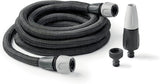 GF SRL, Aquapop Grey Easy 10, manguera trenzada autoextensible de 10 metros, fabricada en Italia, con mini pulverizador de jardín y conectores para riego de jardín, gris oscuro
