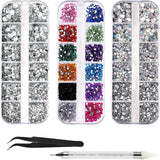 4600 Stück Strasssteine ​​​​Für Nägel, Nagel Glitzersteine ​​​​3 Verschiedene Stil Flache Nail Gems Nägel Steine ​​​​Klein Nagel Steinchen Mit Pinzette Und Strass Picker Dotting Pen para Nägel/Kleidung/Handwerk