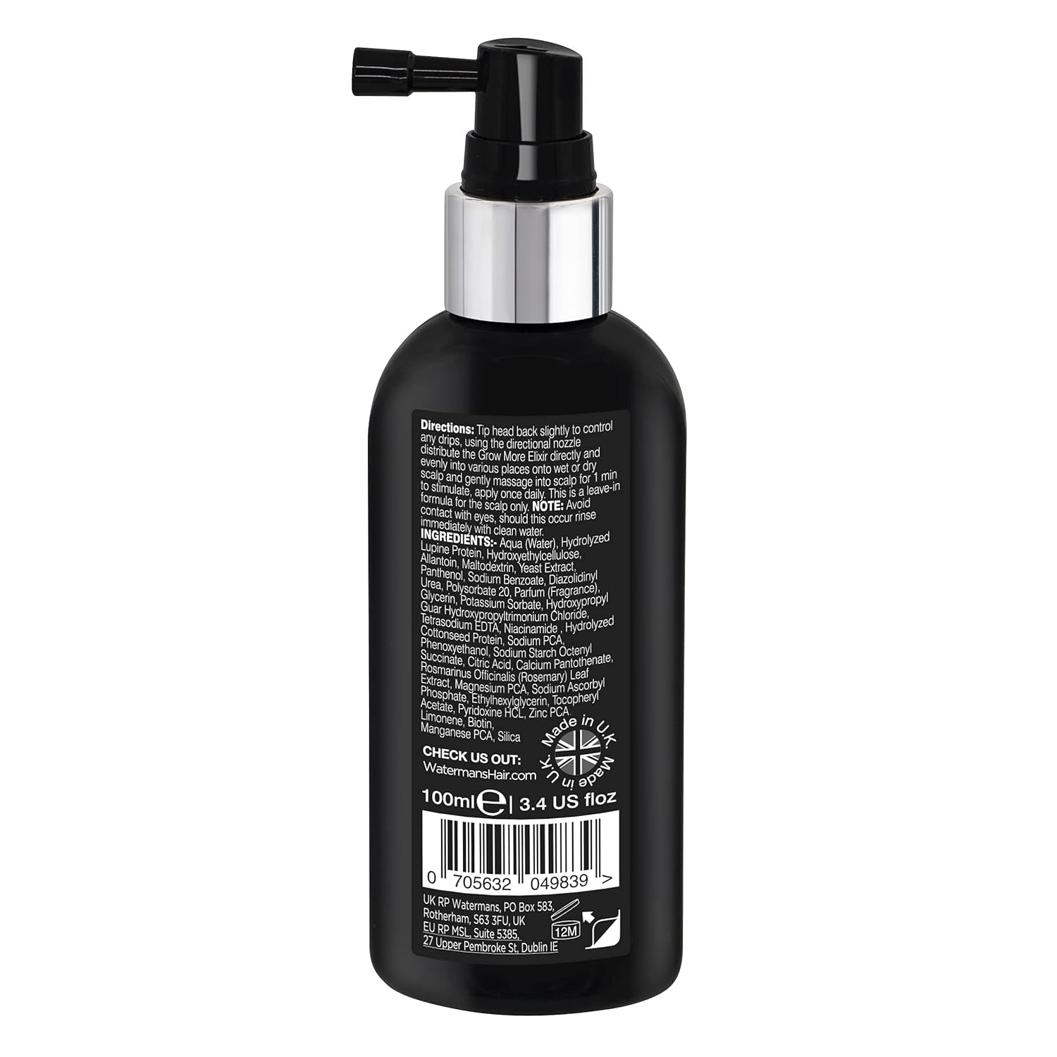 Watermans Grow More Elixir Hair Growth Serum - Fortalece las raíces del cabello - Promueve el crecimiento del cabello - Para mujeres y hombres Cuidado del cabello Naty Shop