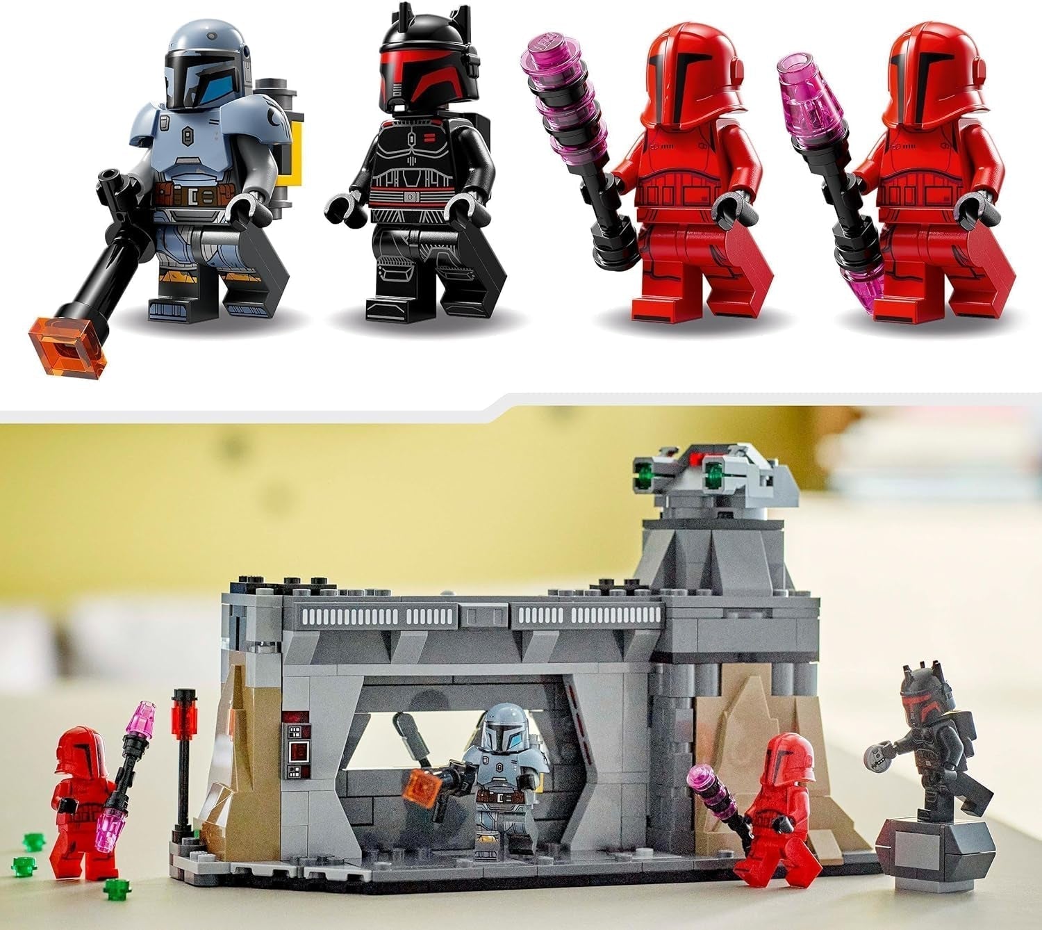 LEGO Star Wars: El duelo mandaloriano entre Paz Vizsla y Moff Gideon, juguete de construcción coleccionable para niños, idea de regalo para niños y niñas creativos mayores de 7 años, Juguete mandaloriano 75386 Juegos de construcción Beuche den LEGO-Store